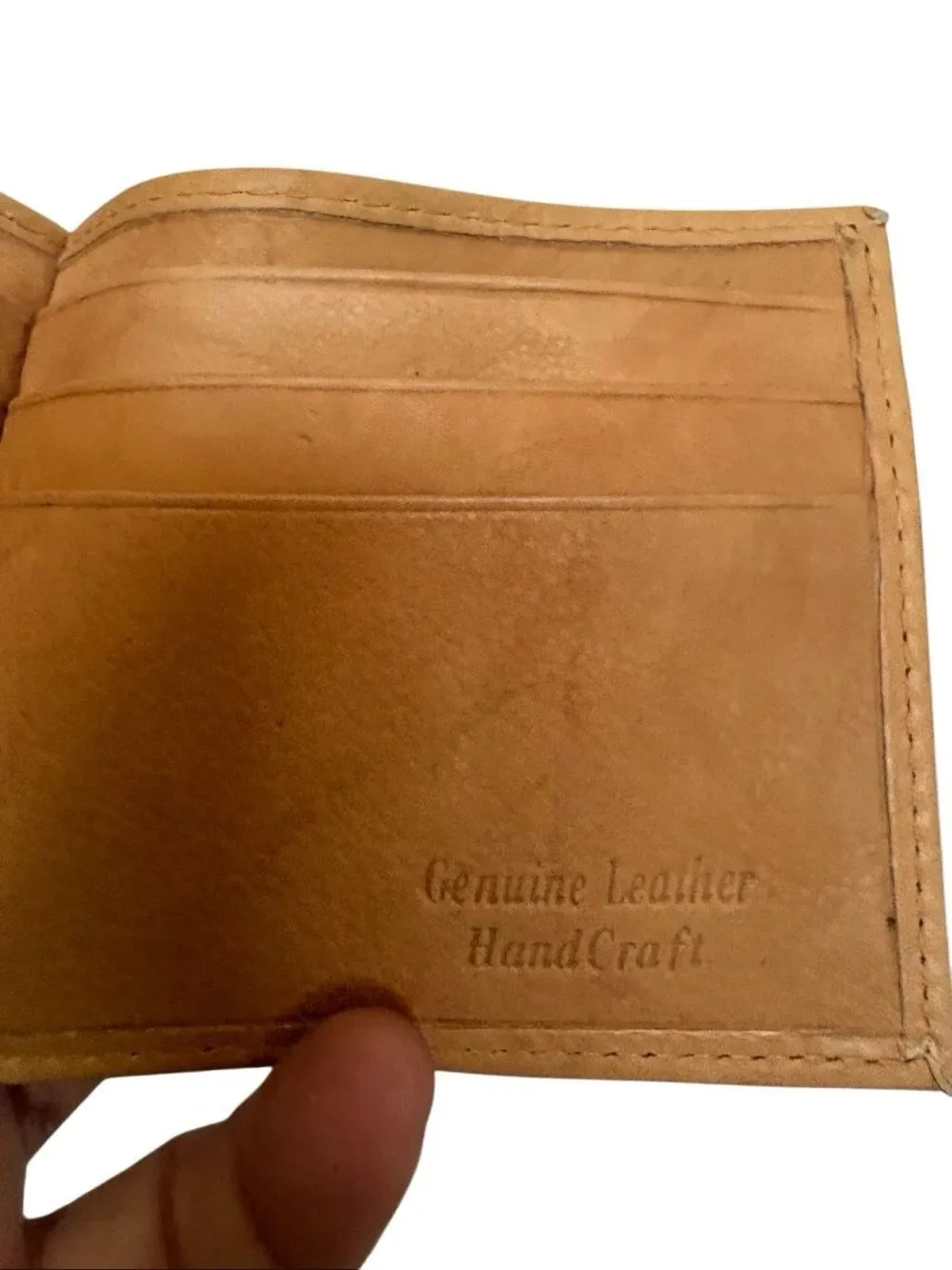 Paul & Taylor Tan Genuine Leather Bifold Money Clip Wallet Handcrafted